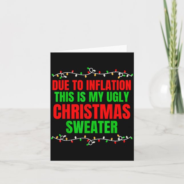 Carte Funny Due To Inflation Ugly Christmas Sweaters Fam (Devant)