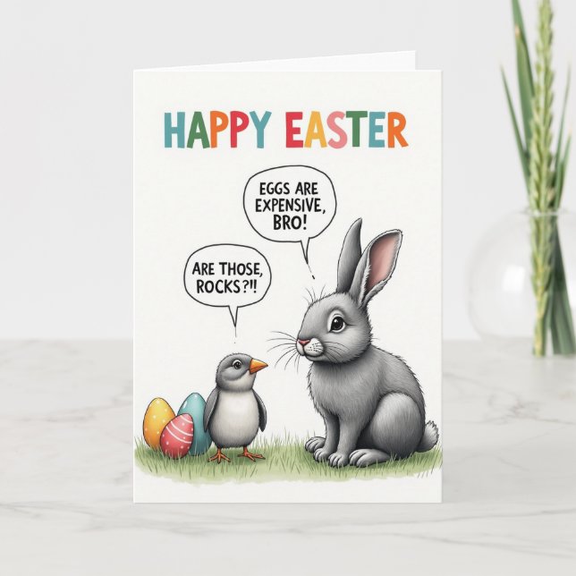 Carte Funny Easter Eggs Message Card (Devant)