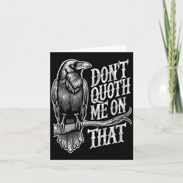 Carte Funny Edgar Allan E Raven Quoth Edgar Allan E Gift (Devant)