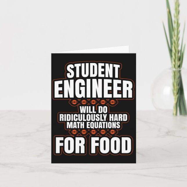 Carte Funny Engineer Engineering College Student S  (Devant)