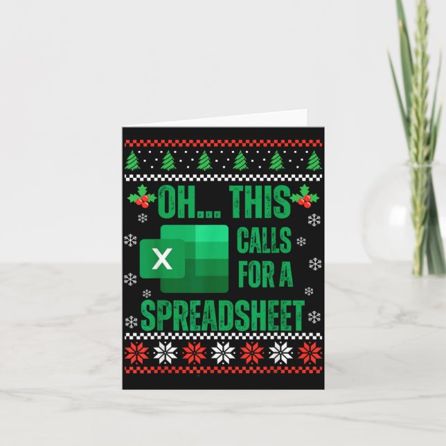 Carte Funny Excel Spreadsheets Christmas Sweater Lover A (Devant)