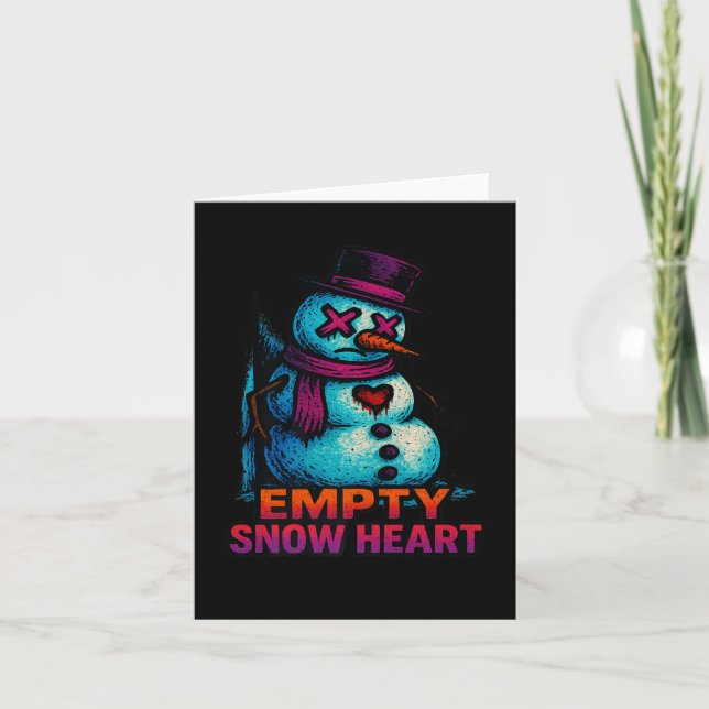 Carte Funny Family Christmas Empty Snow Heart Snowman Pr (Devant)