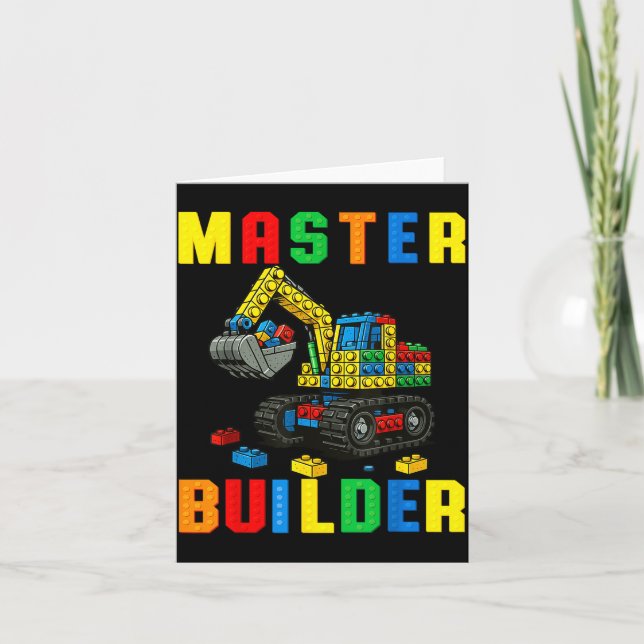 Carte Funny Family Master Builder Building Bricks Blocks (Devant)
