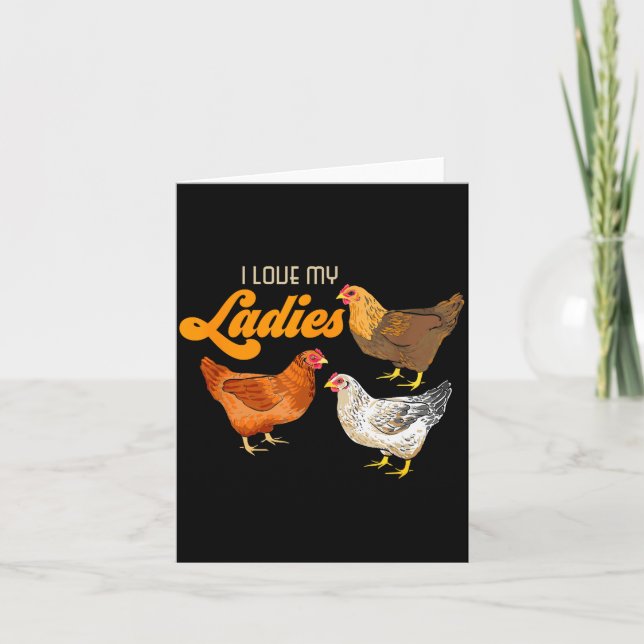 Carte Funny Farmer Gift - I Love My Ladies Chicken  (Devant)