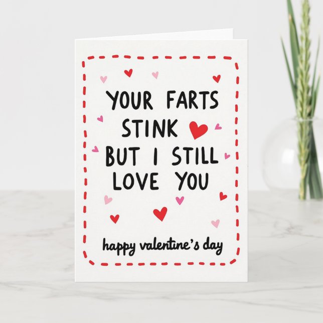 Carte Funny Farts Stink Valentines Love Card