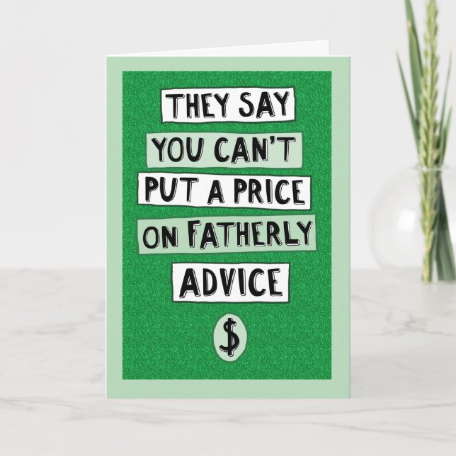 Carte Funny Father's Day Fatherly Advice (Devant)