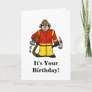 Carte Funny Fireman Birthday Card Personnaliser It!