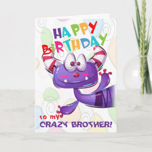 Carte Funny Fou Frère Anniversaire