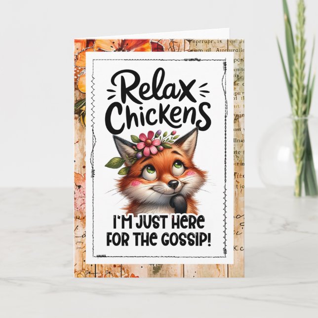 Carte Funny Fox In The Hen House Humor Card (Devant)
