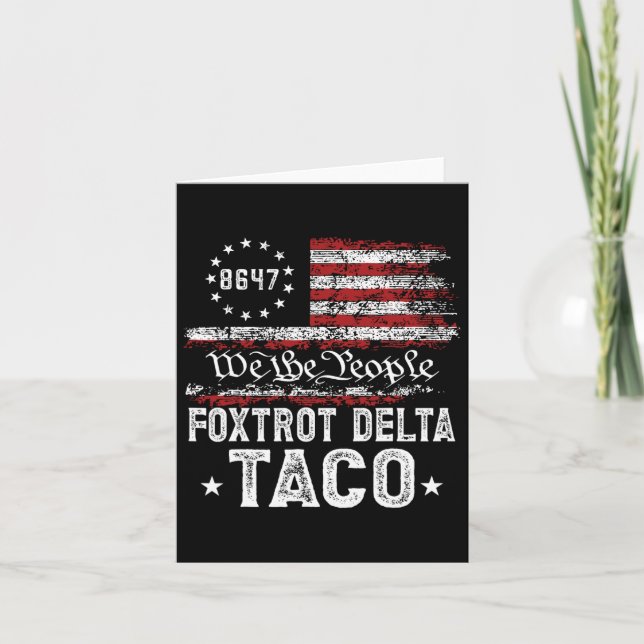 Carte Funny Foxtrot Delta Taco (Devant)