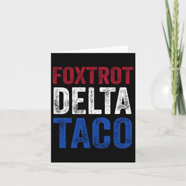 Carte Funny Foxtrot Delta Taco8 (Devant)