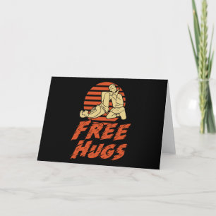 Carte Funny Free Hugs - Brésilien Jiu-Jitsu, BJJ Cadeau