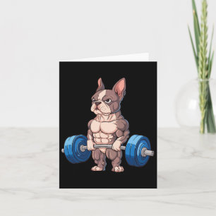 Carte Funny French Bulldog Poids Bodybuilding Gy