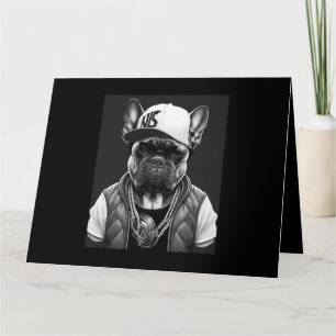 Carte Funny French Bulldog Rapper étoile Hip hop
