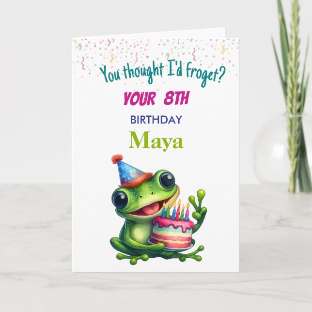 Carte Funny Frog Birthday Card for kids (Devant)