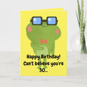 Carte Funny Frog Fils Jaune 30e anniversaire