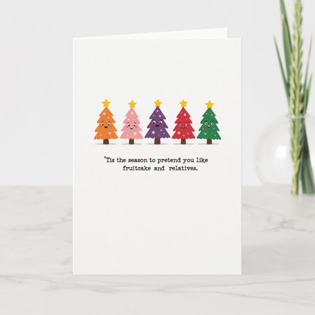 Carte Funny Fruitcake Relatives Christmas Card Quote (Devant)