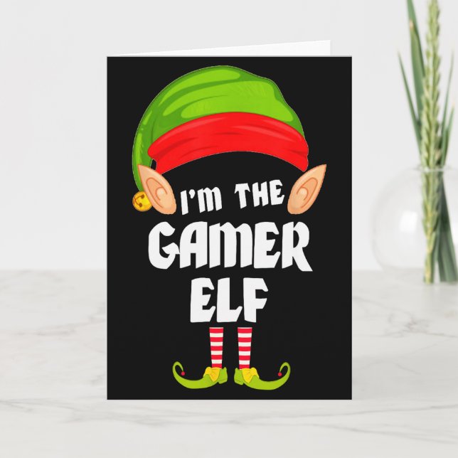 Carte Funny Gamer Elf Matching Family Group Pj Christmas (Devant)