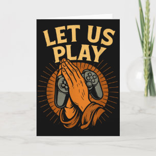 Carte Funny Gamer Prayer Hands Contrôleur Rétro Vidéo Ga