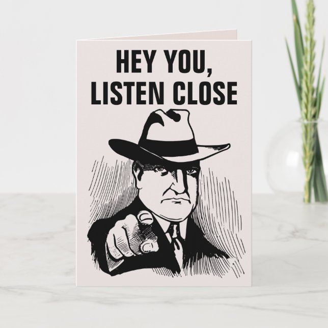 CARTE FUNNY GANGSTER BIRTHDAY FRIEND GREETING CARD  (Devant)