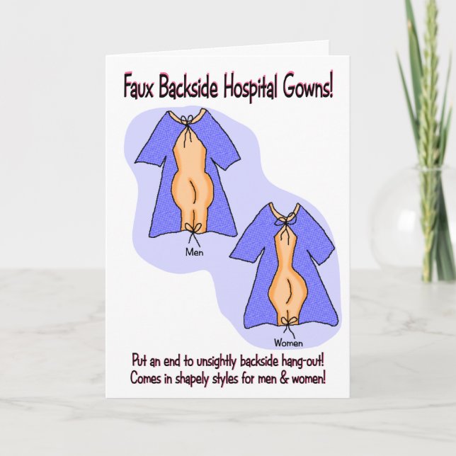 Carte Funny Get Well Card : Hospital Gown Humour (Devant)