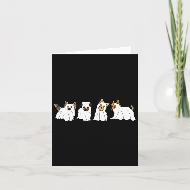 Carte Funny Ghost Yorkshire Terrier Yorkie Amoureux des  (Devant)
