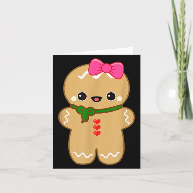 Carte Funny Gingerbread Man Christmas Women &amp; Girl T (Devant)