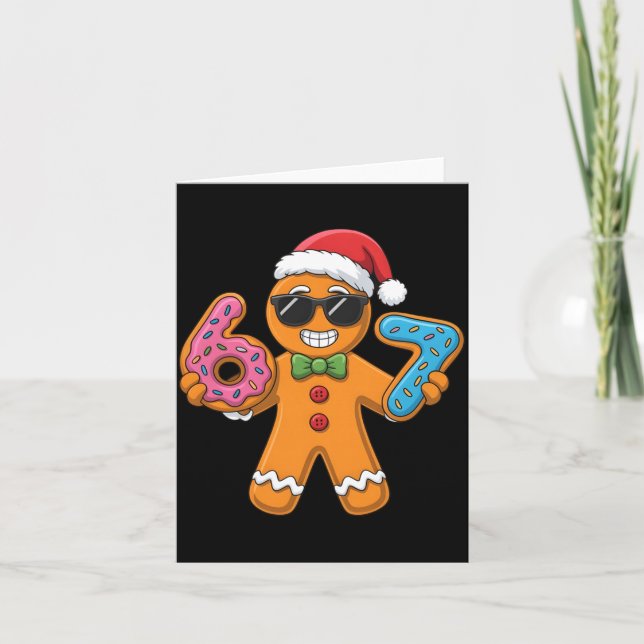 Carte Funny Gingerbread Six Seven 67 Ice Cream Christmas (Devant)