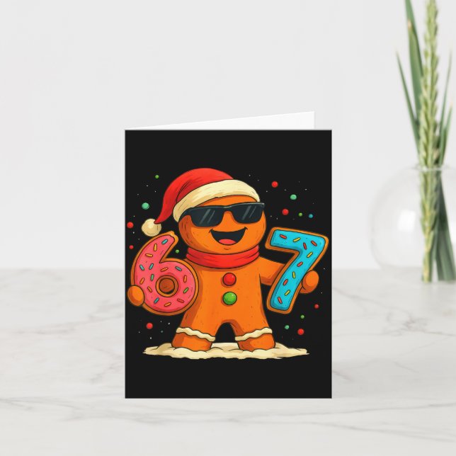 Carte Funny Gingerbread Six Seven 67 Ice Cream Drip Chri (Devant)