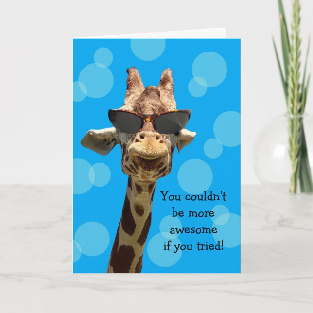 Carte Funny Giraffe Birthday Card (Devant)