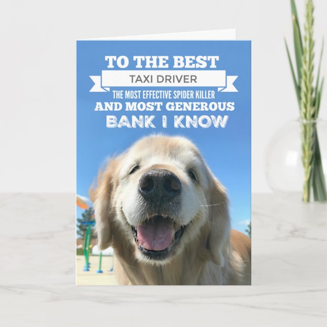 Carte Funny Golden Retriever Fête des pères chien (Devant)