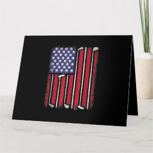 Carte Funny Golf American Flag Golf Player Vintage Golfe