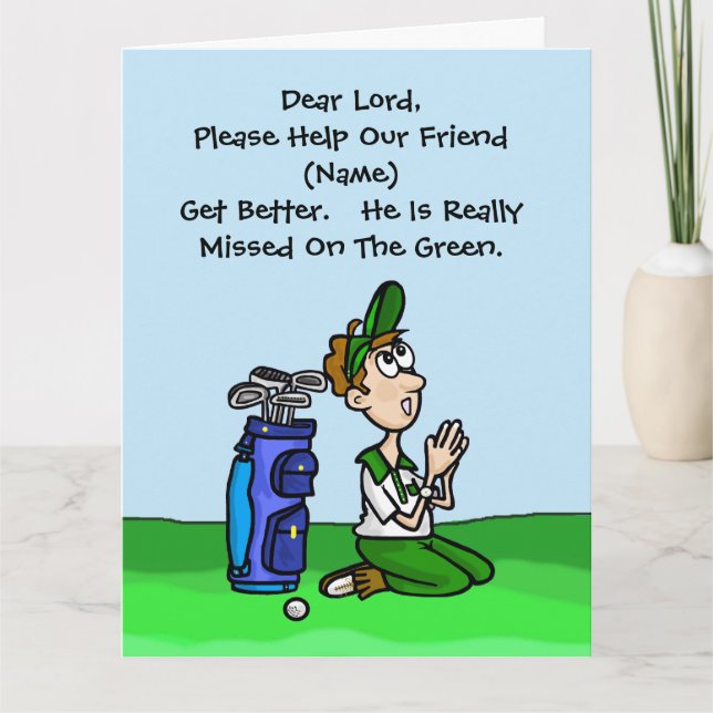 Carte Funny Golf Get Well Card (Devant)