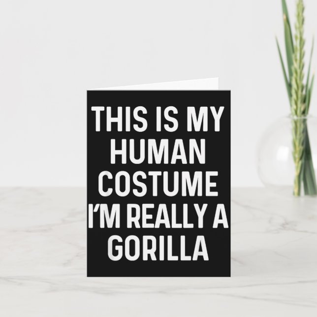 Carte Funny Gorilla Costume Shirt Halloween Adults Kids  (Devant)