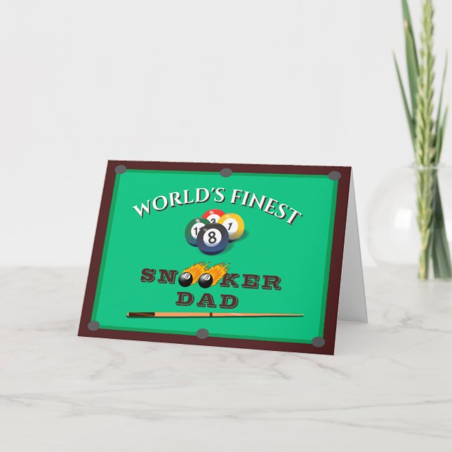 Carte Funny Green Pool Table Snooker Papa Fête des pères (Devant)