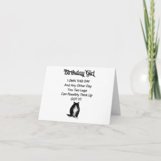 Carte Funny Grumpy Chat Birthday Girl Card