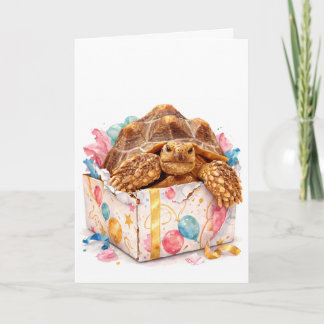 Carte Funny Grumpy Watercolor Happy Birthday Gift Turtle