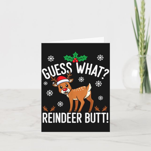 Carte Funny Guess What Reindeer Butt Christmas Reindeer  (Devant)