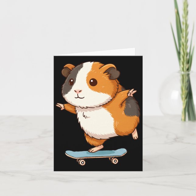 Carte Funny Guinea G Skater Skateboard Ballerina Zoo Boy (Devant)