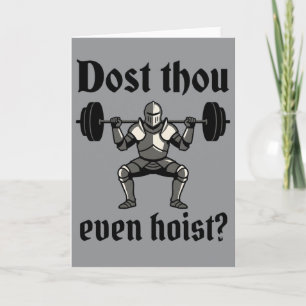 Carte Funny Gym Dost Thou Even Hoist Médiéval