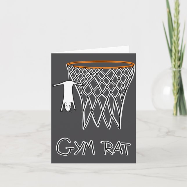 Carte Funny Gym Rat Basketball Hoop  (Devant)