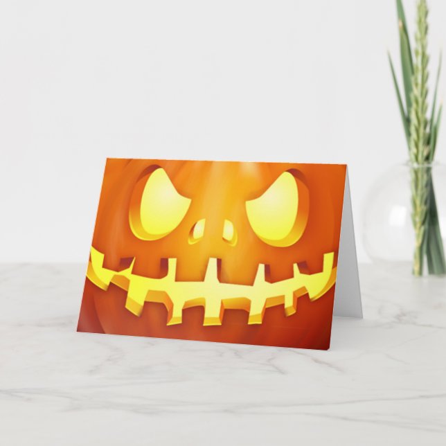 Carte Funny Halloween Citrouille Glown Jack-o'-lantern (Devant)