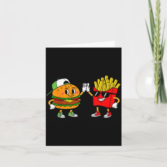 Carte Funny Hamburger French Fries Combo Snacks Fast Foo (Devant)