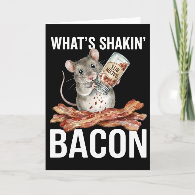 Carte Funny Hamster What's Shakin' Bacon Breakfast (Devant)