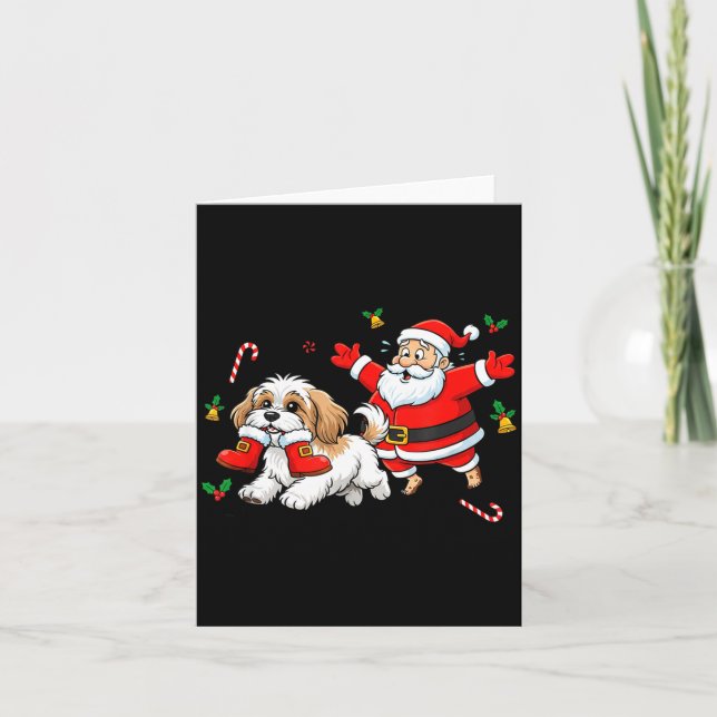 Carte Funny Havanese Santa Claus Boots Christmas Womens  (Devant)