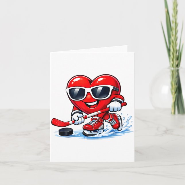 Carte Funny Heart Playing Hockey Apparel  (Devant)