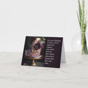 Carte Funny Hilaried Birthday Card Healthy Cake