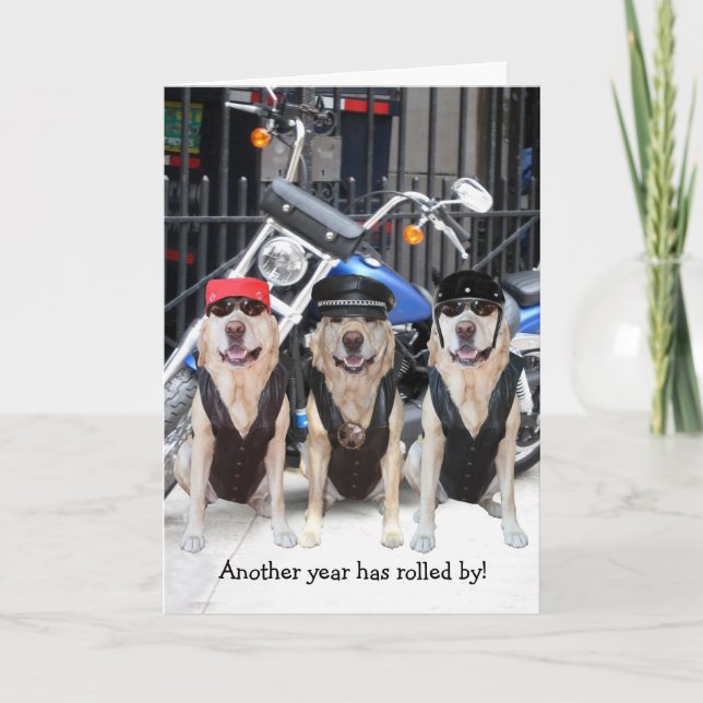 Carte Funny Homme Biker Lab (Devant)