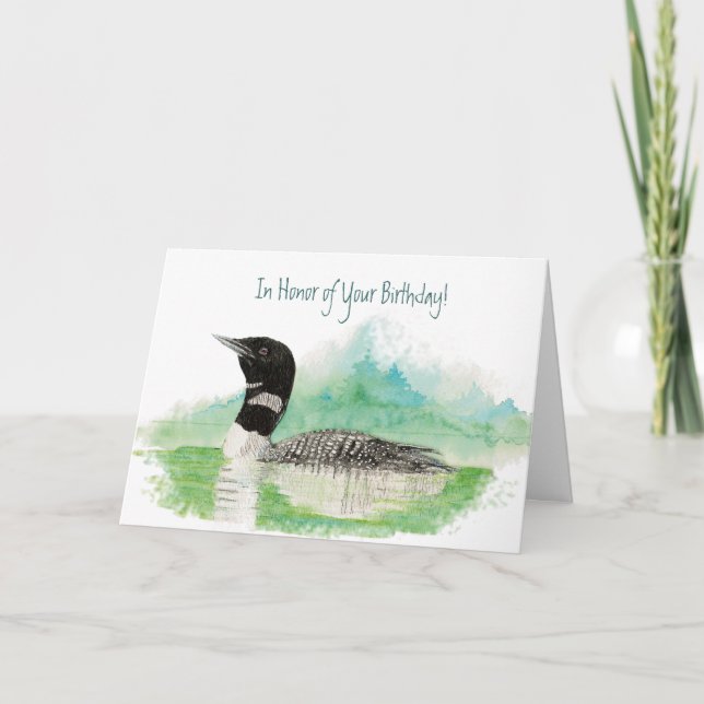 Carte Funny, Honor of Your Birthday, Fishing Loon (Devant)