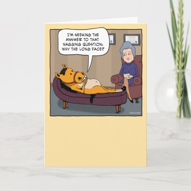 Carte Funny Horse se demande pourquoi l'Anniversaire à l (Devant)